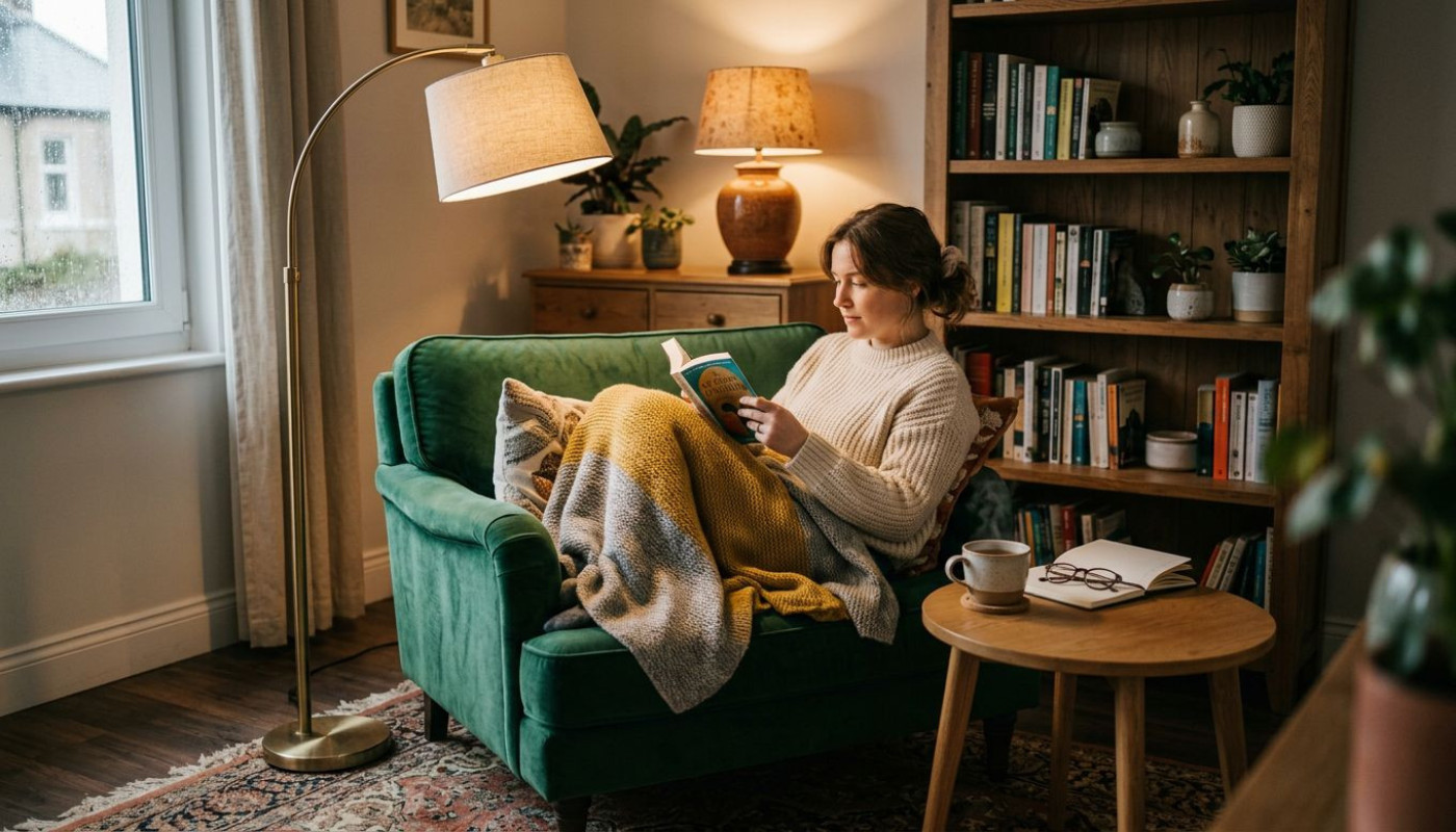 Créer un coin lecture cosy : choix des meubles et éclairages